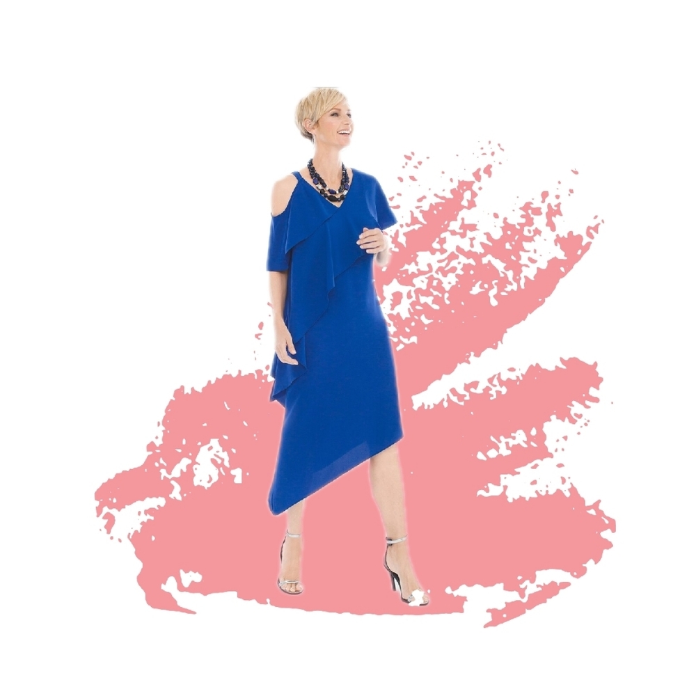 CCO$ Chico's Asymmetrical Ruffle Short Dress